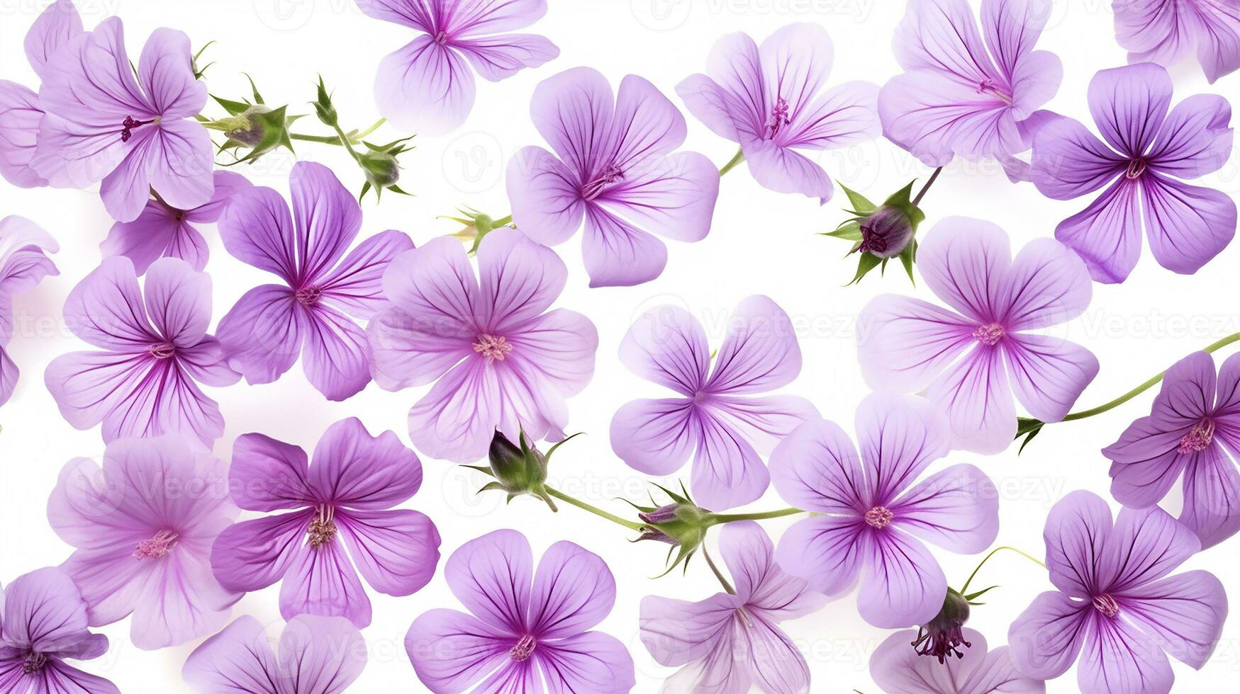 Cranesbill flower patterned background. Flower texture background. Generative AI photo