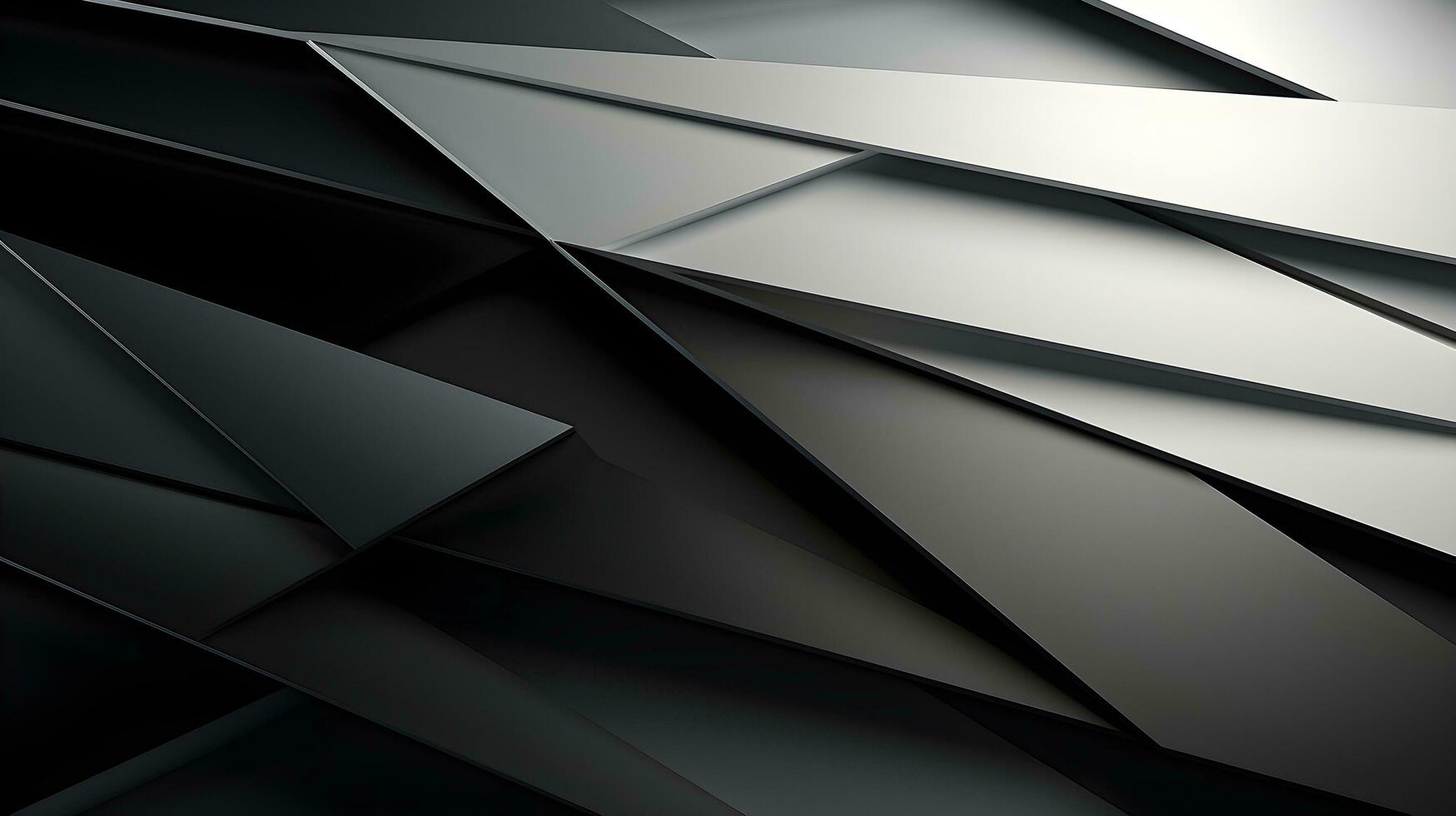 black and white abstract background with triangles. AI Generated photo