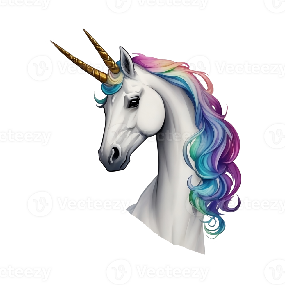 Rainbow unicorn head 27199605 PNG