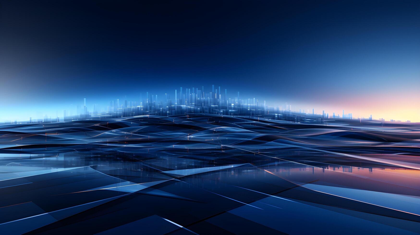 Serene Blue Canvas - Blue Tech Graphic Background. photo