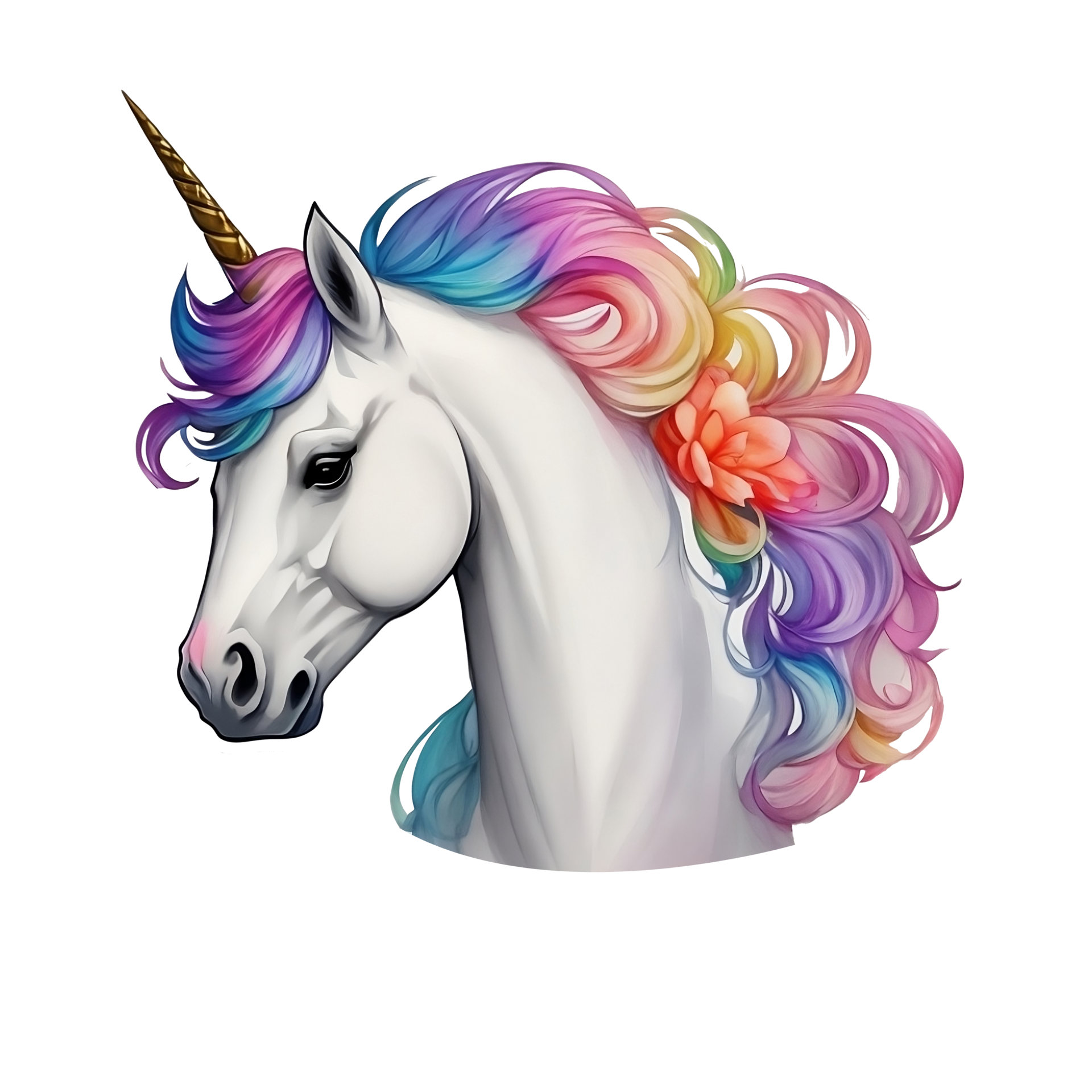 Rainbow unicorn head 27199618 PNG