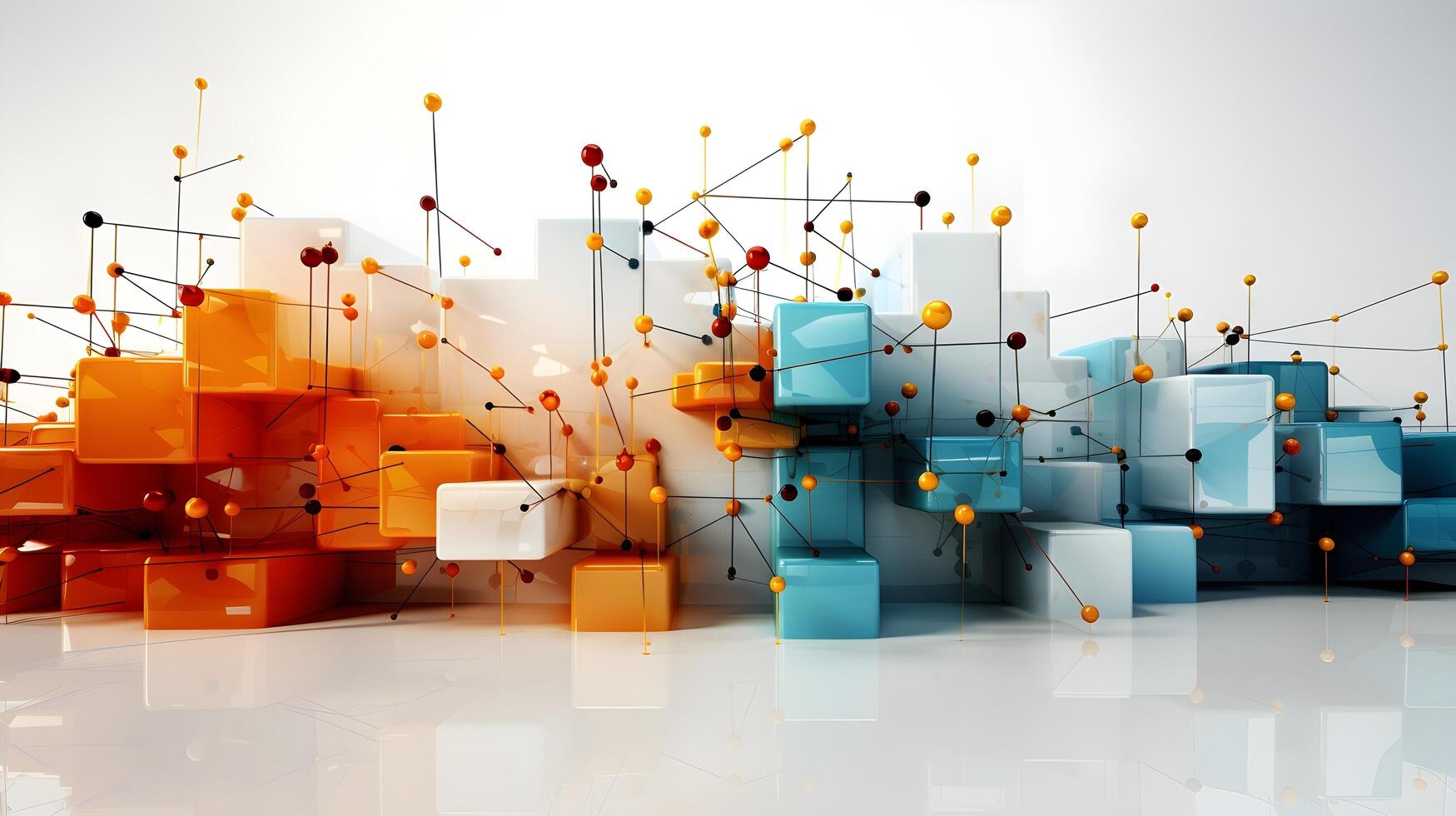 3d rendering of a colorful abstract background with cubes. photo