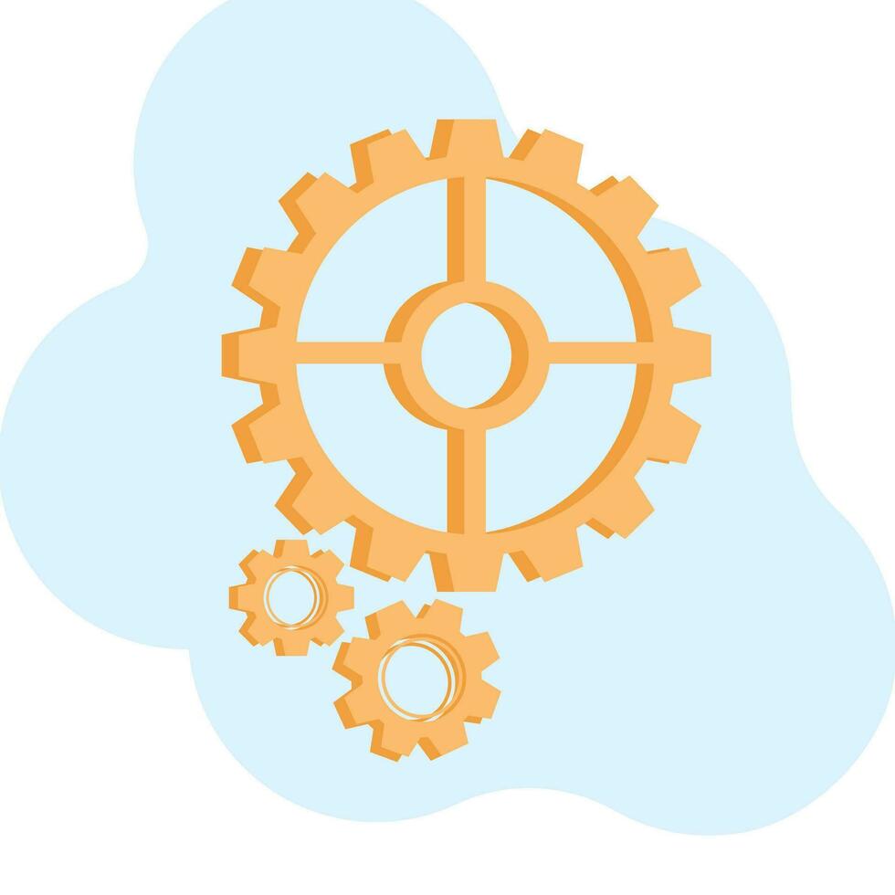 Vector illustration of gear doodle icon.