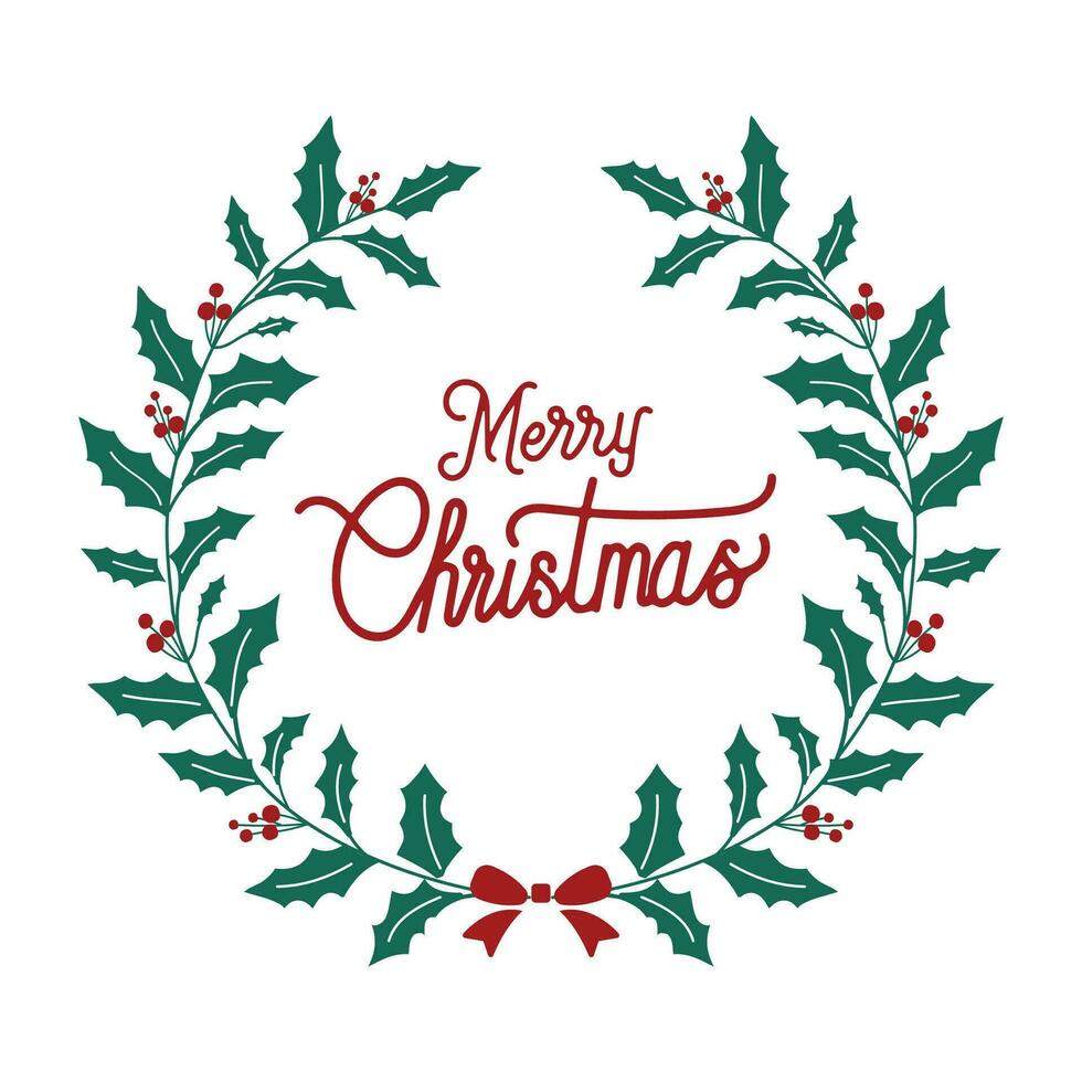 Vector christmas lettering badge on white background