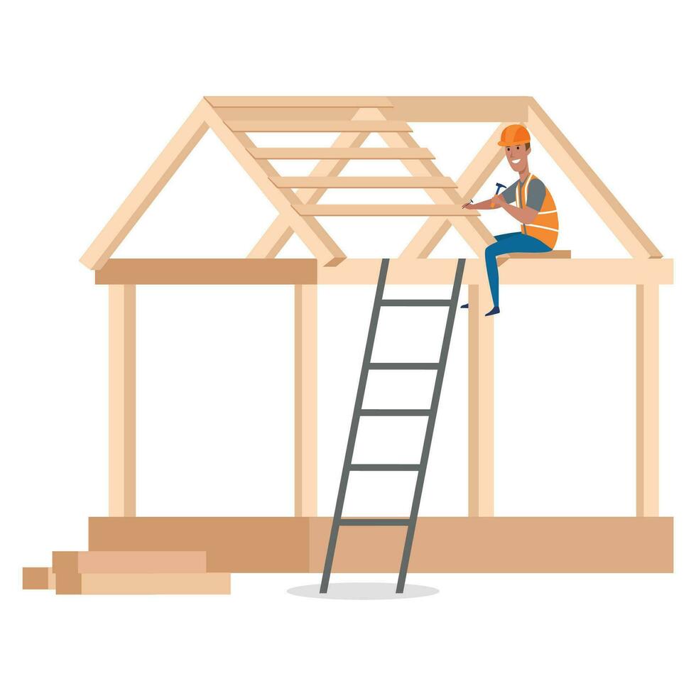 Building and construction industry cartoon background with workers tools and equipment. vector