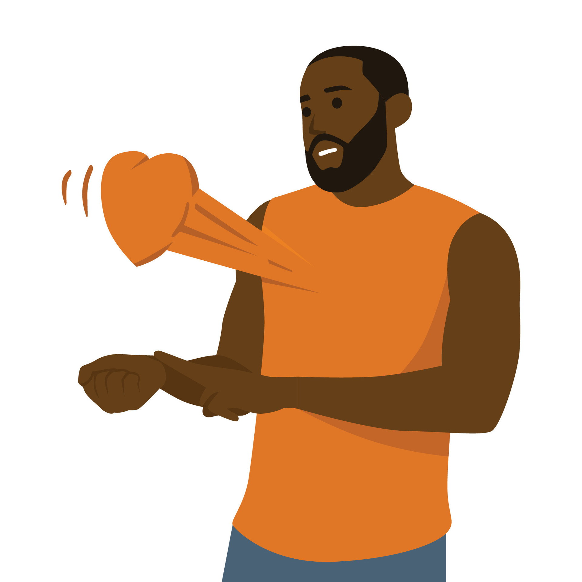 Black man Checking Heart Rate Manually with place two fingers at wrist