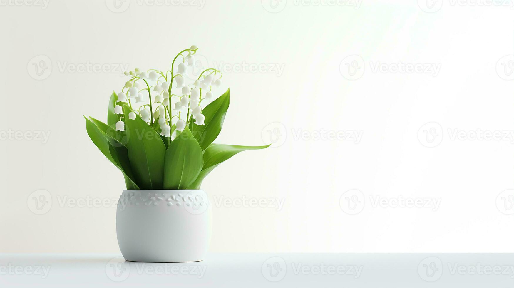 foto de lirio de el Valle flor en maceta aislado en blanco antecedentes. generativo ai