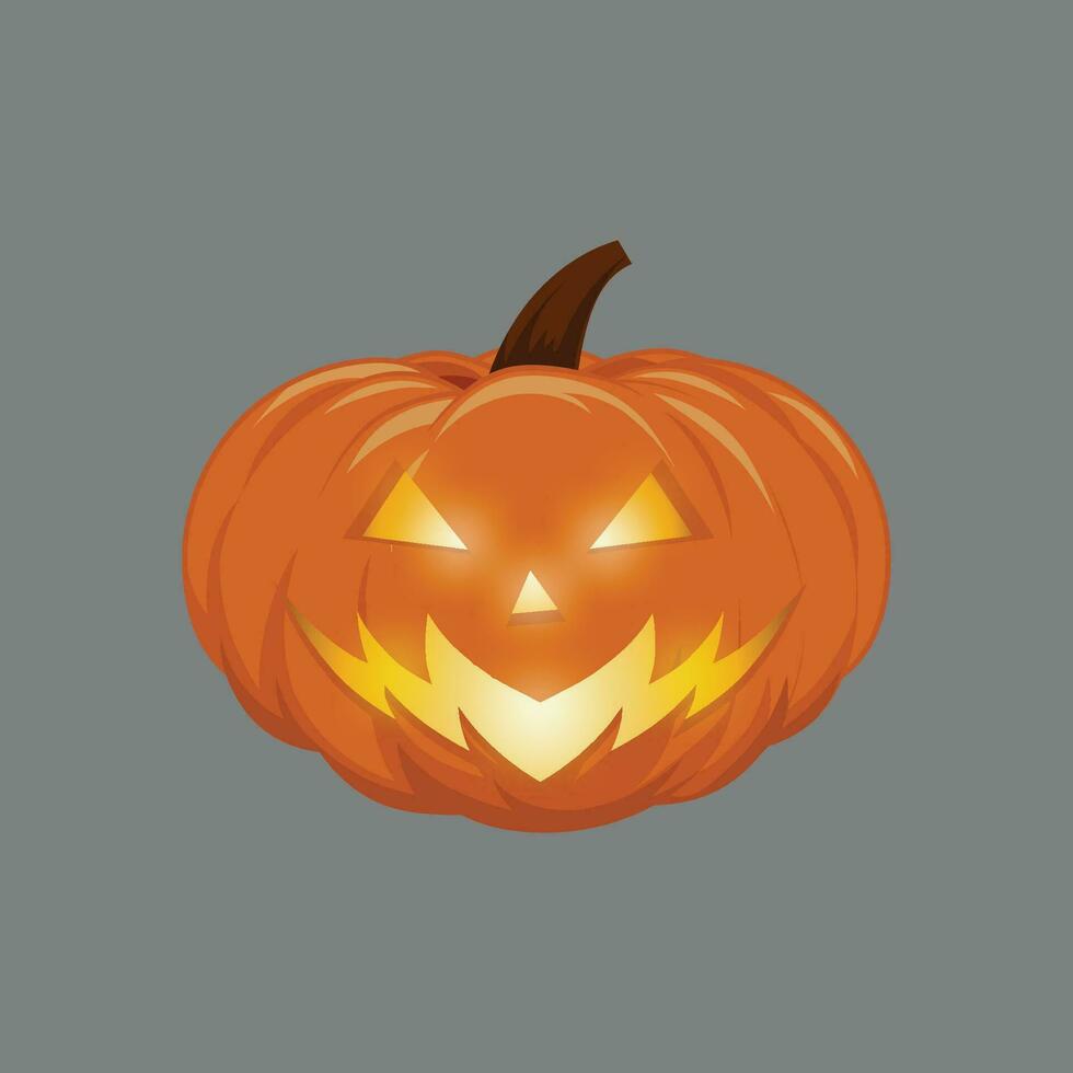 Vector realistic halloween happy pumpkin with transparent background