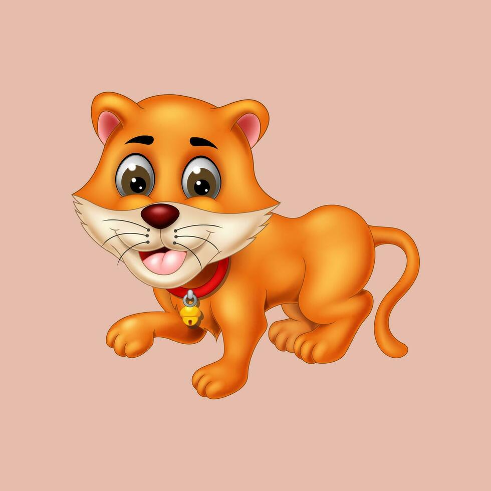 cat cartoon posing, vector isolated