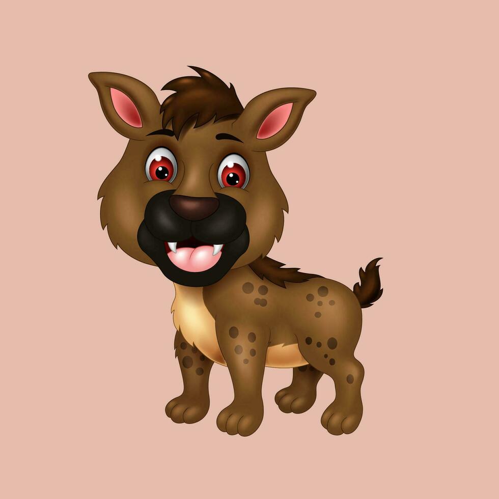 hyena cartoon posing  vector isolated