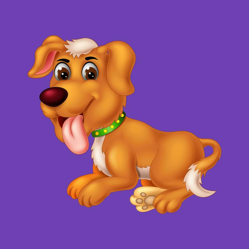 dog cartoon posing, vector isolated