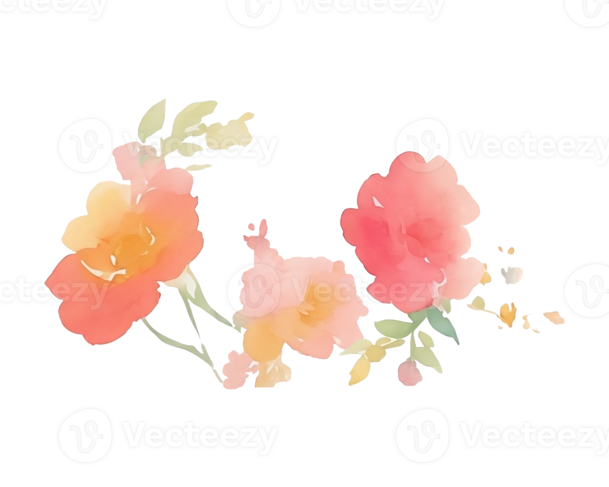 Watercolor flower pink bouquet png