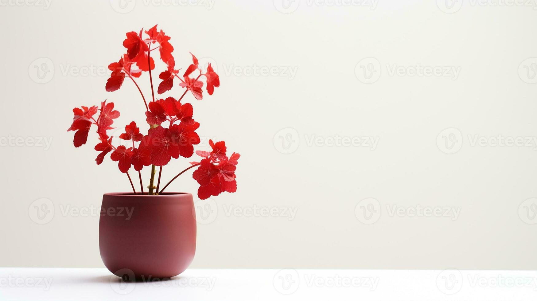 Photo of Heuchera flower in pot isolated on white background. Generative AI