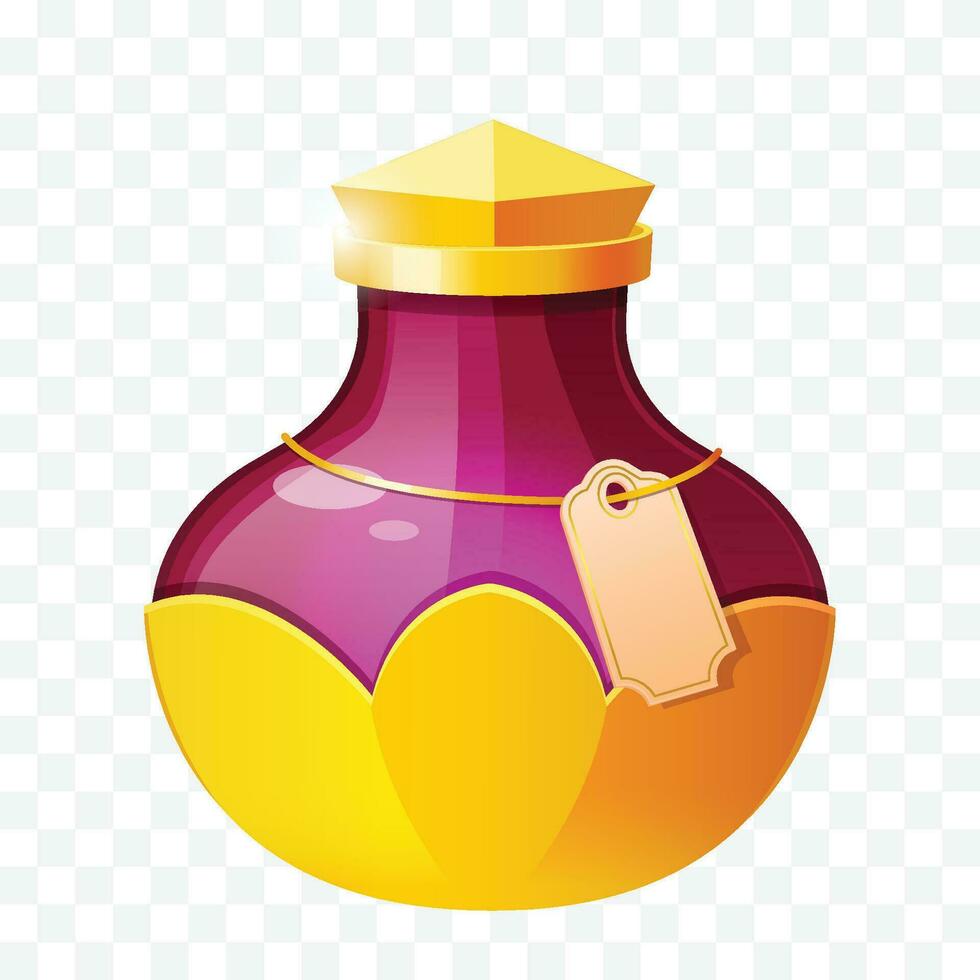 Vector potion bottle 3d icon illustration