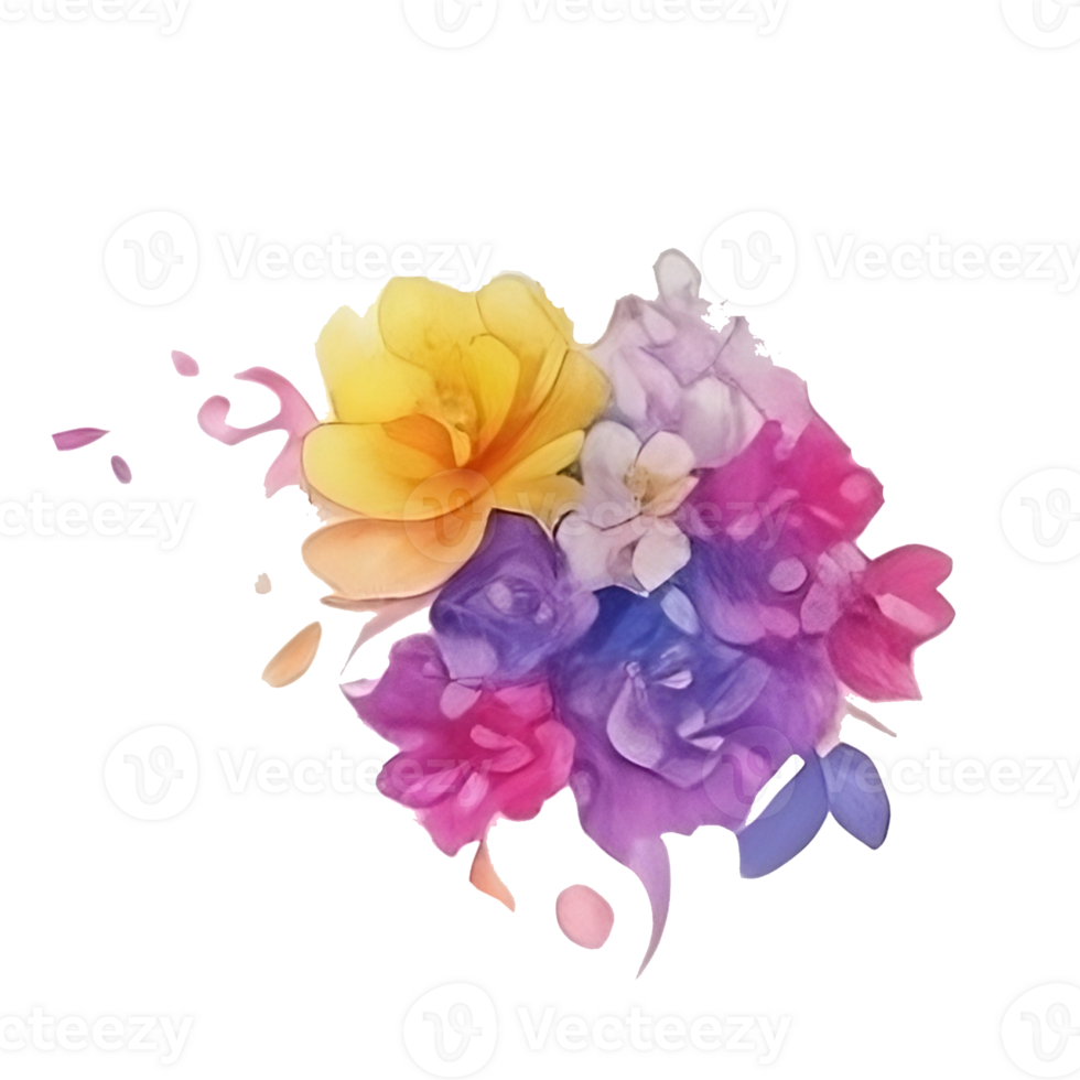 Pink flower watercolor clip art png