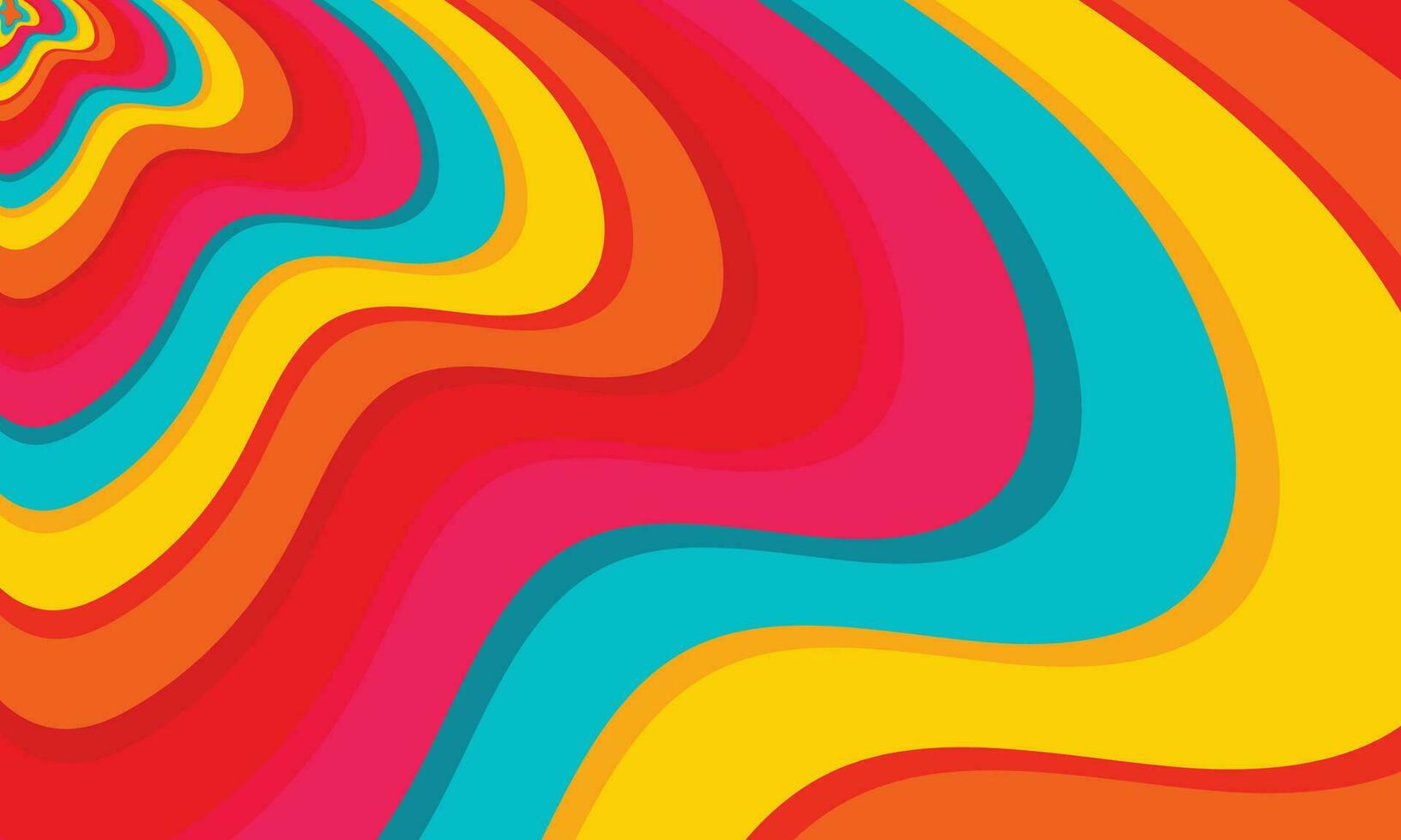 Vector hand drawn psychedelic groovy background design.