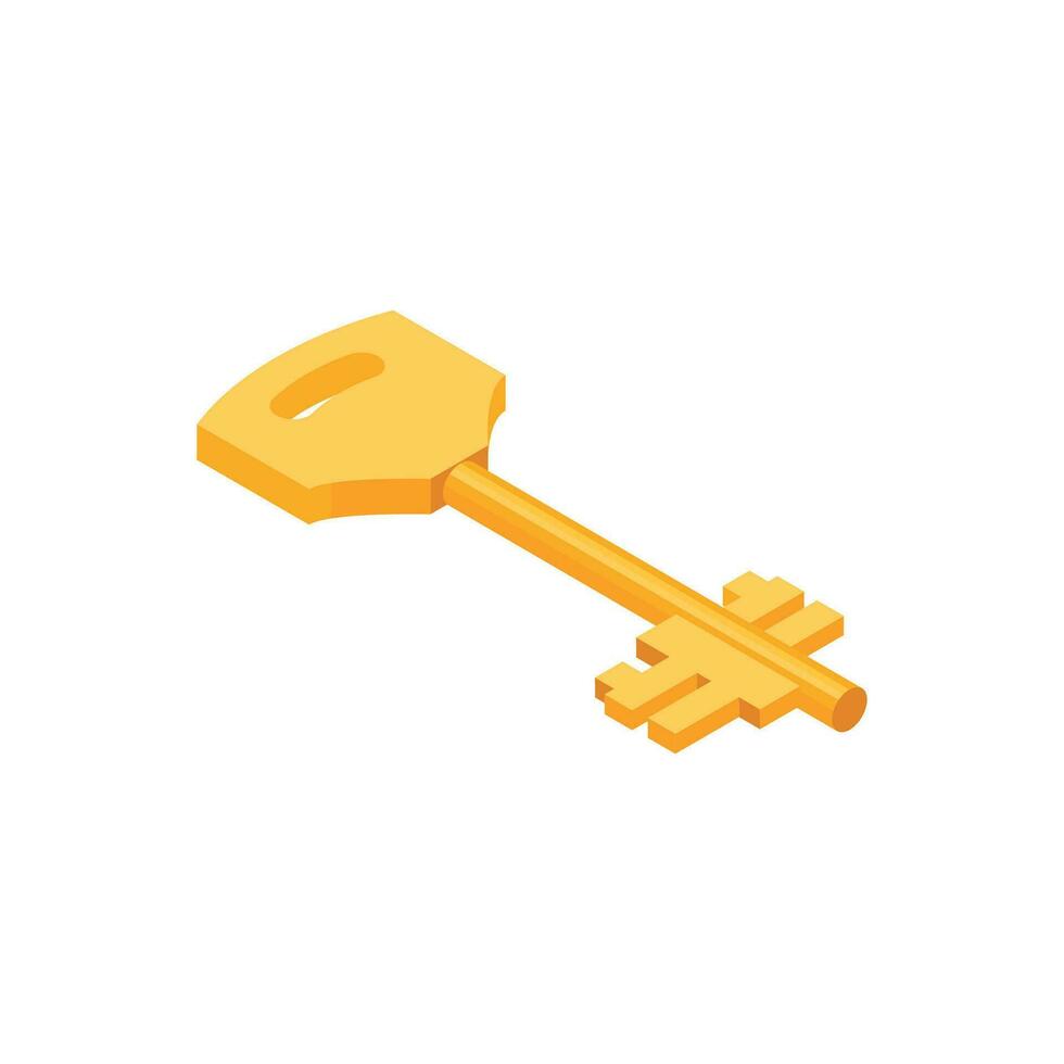 Vector 3d realistic key icon vector illustration