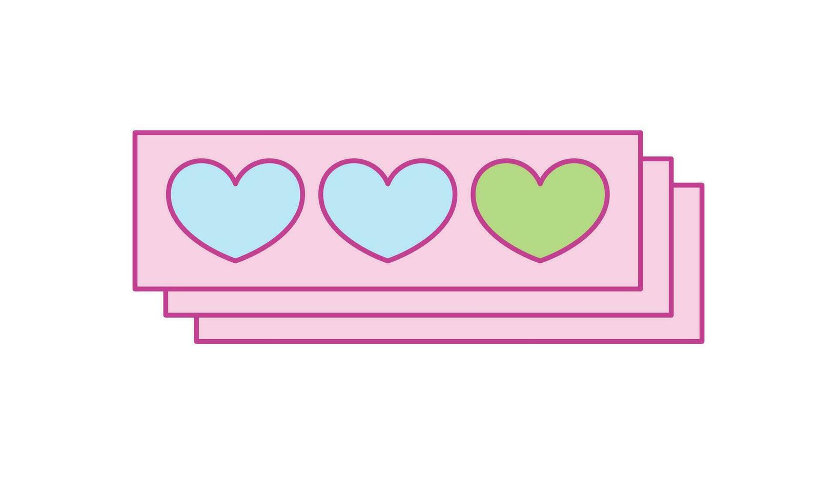 Vector pink love speech sticker border on a white background vector. Y2k style