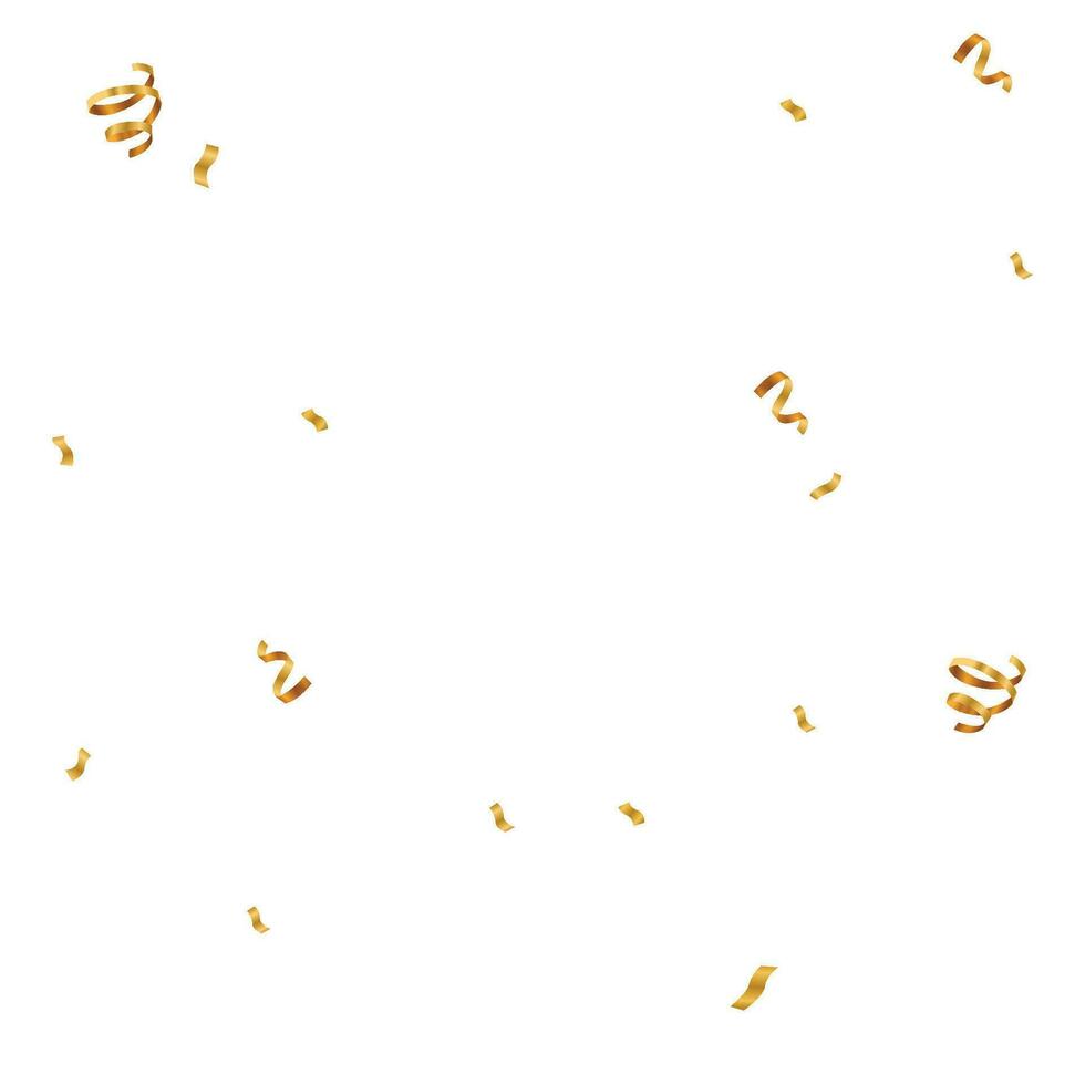 Vector golden confetti isolation on white background