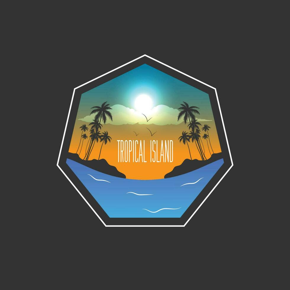 Tropical Island logo vector