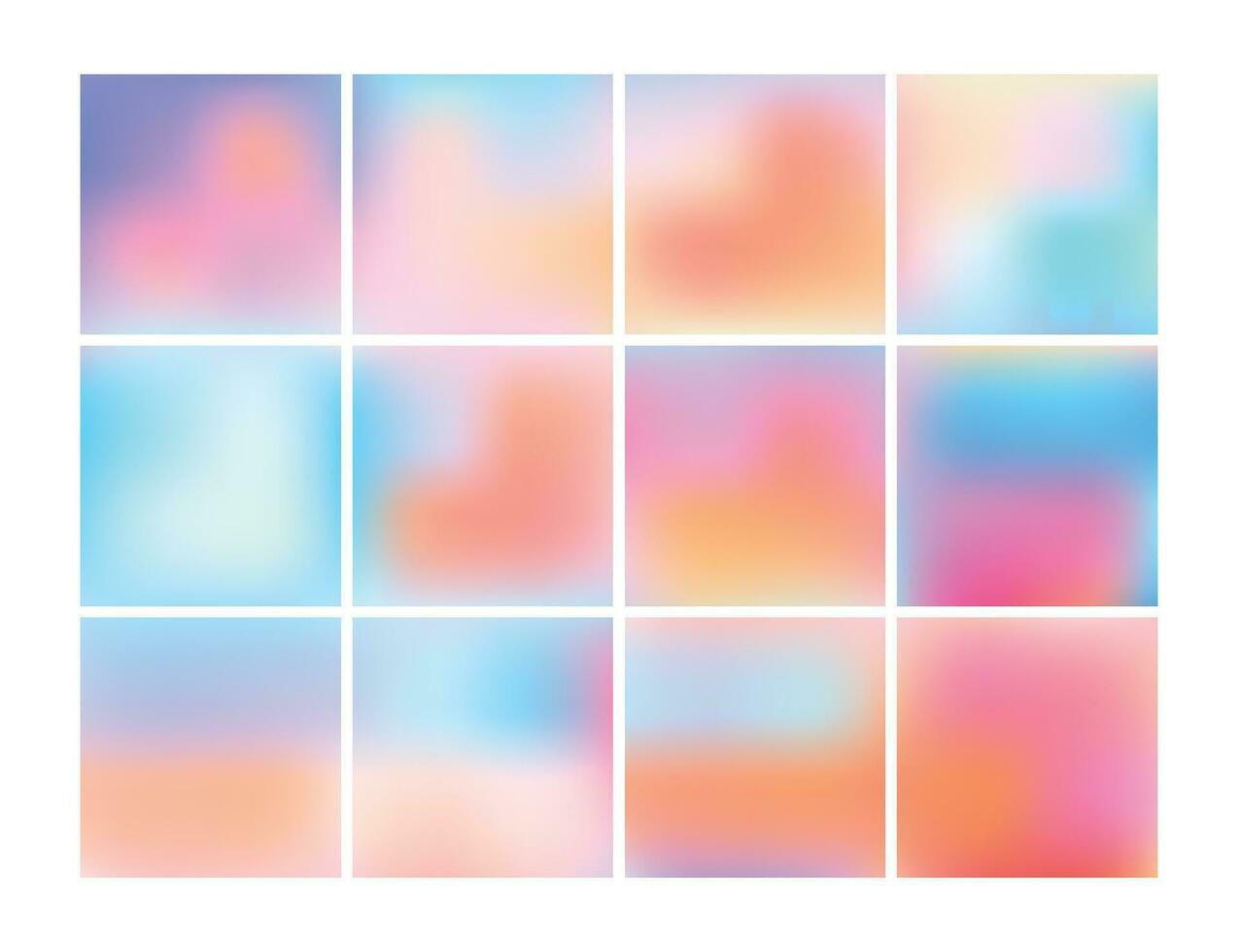Colorful holographic gradient background design set vector