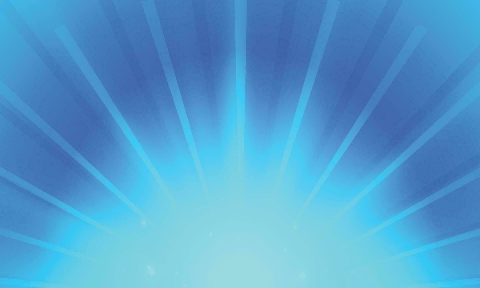 Vector blue sun burst with light effect and stars background