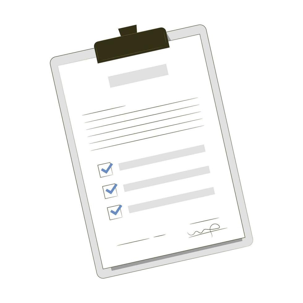 Vector background with checklist in clipboard