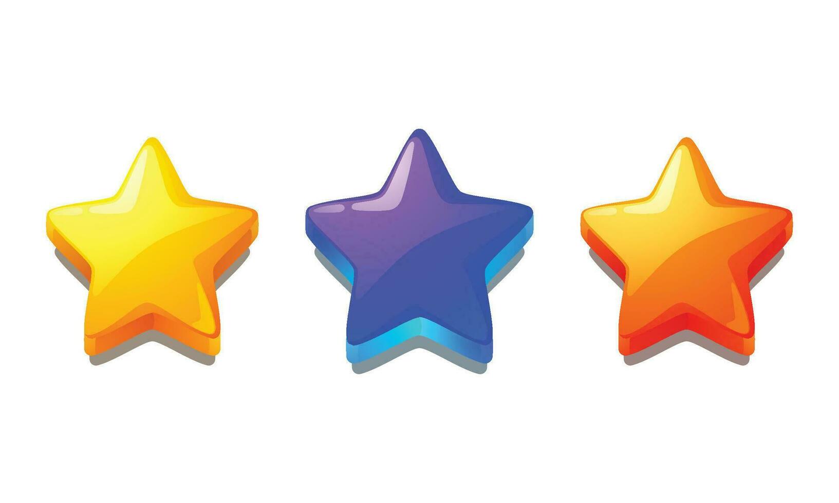 Vector collection of colorful stars