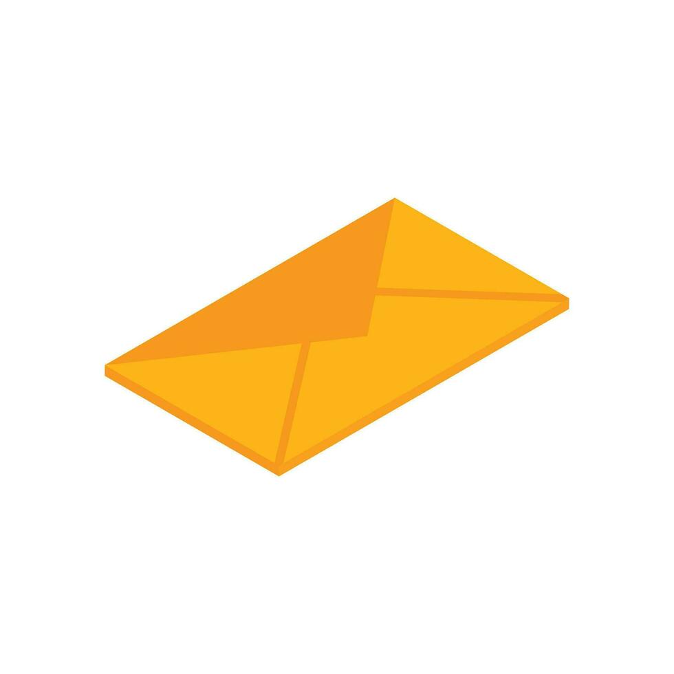 Vector mail envelope icon in isometric style folded envelope mockup mail and email message