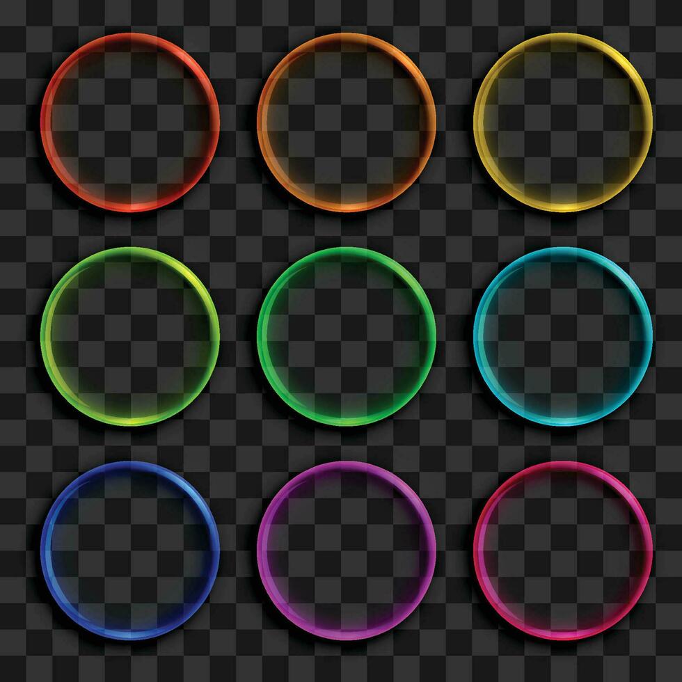 Vector abstract circle light colorful frame vector background collection