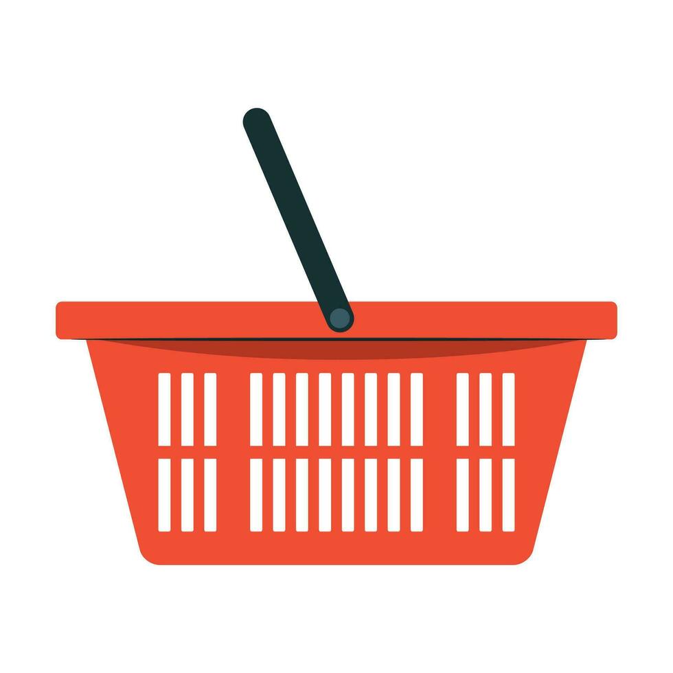 Vector shopping basket icon vector illustration.