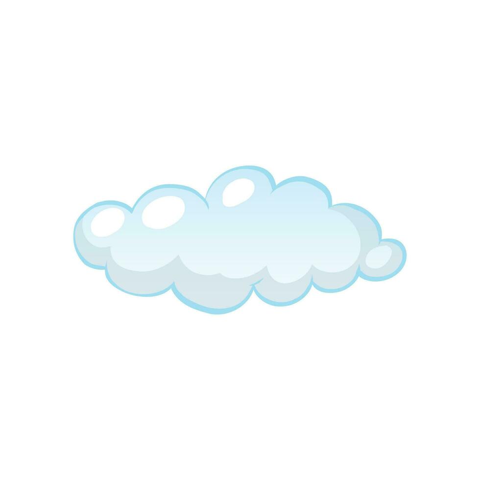Vector cartoon white clouds icon isolated on blue