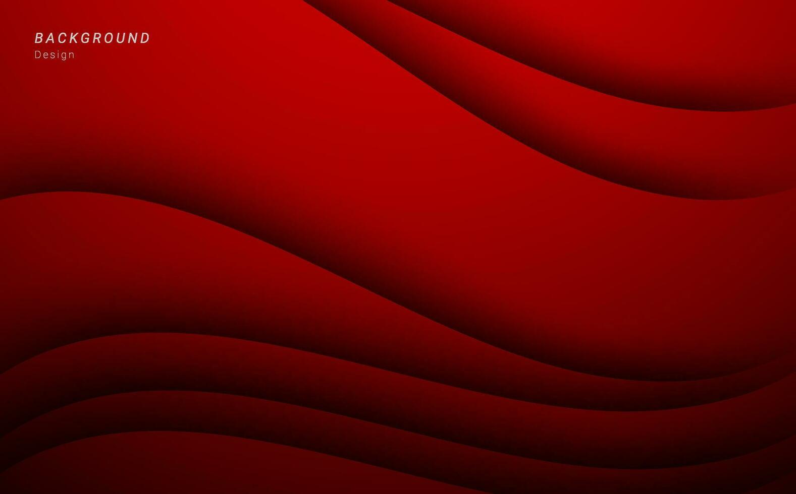 red gradient layer wave 3d paper cut vector background design