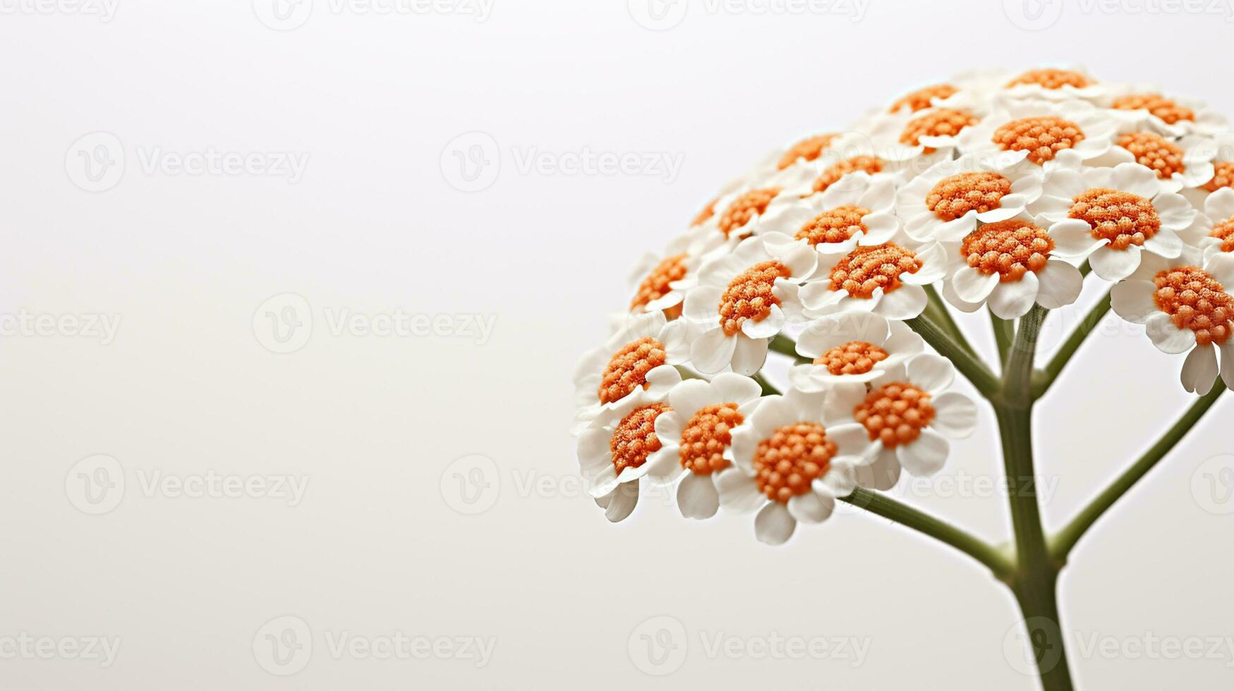 foto de hermosa milenrama flor aislado en blanco antecedentes. generativo ai