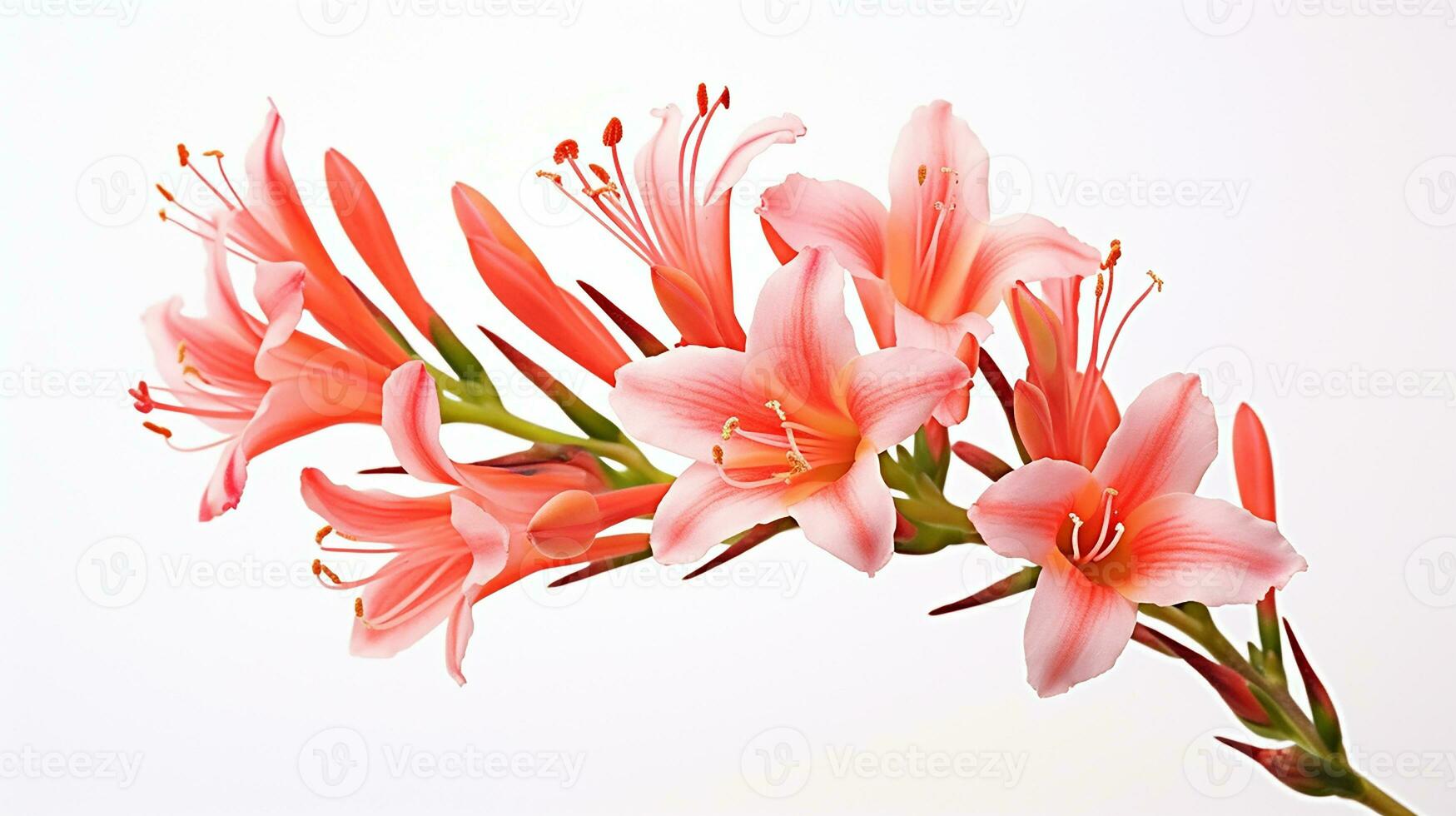Photo of beautiful Watsonia flower isolated on white background. Generative AI 27203048 Stock