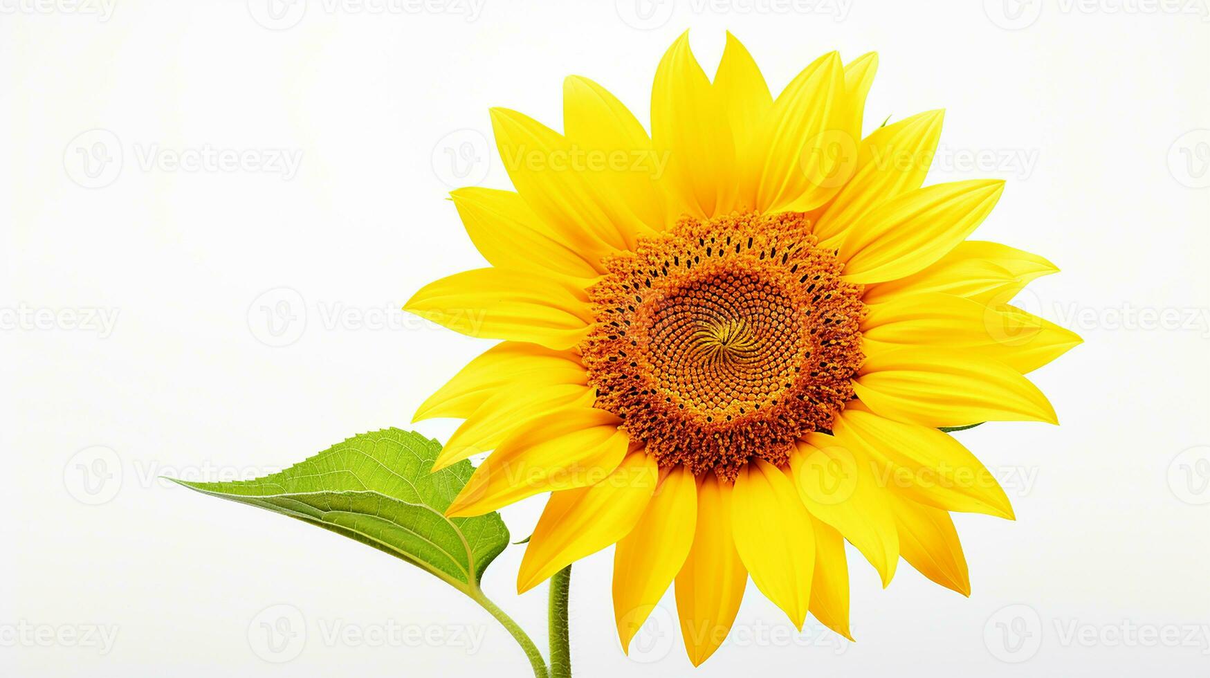 Photo of beautiful Sunflower isolated on white background. Generative AI