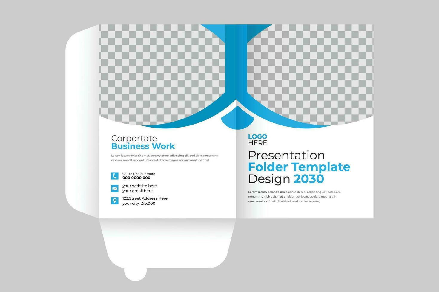 Trendy editable Cover design for documents, folders, catalogues, brochures, product presentations, and booklet cover templates. Creative clean corporate presentation folder design. vector