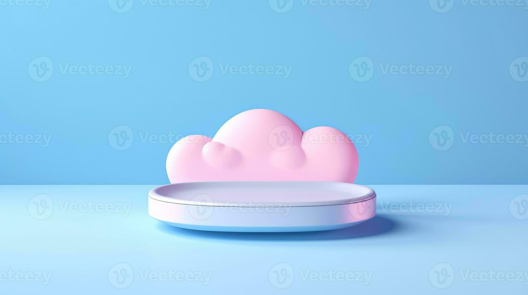 3D cloud icon minimal style, cloud computing online service, digital technology security concept, Generative AI illustration photo