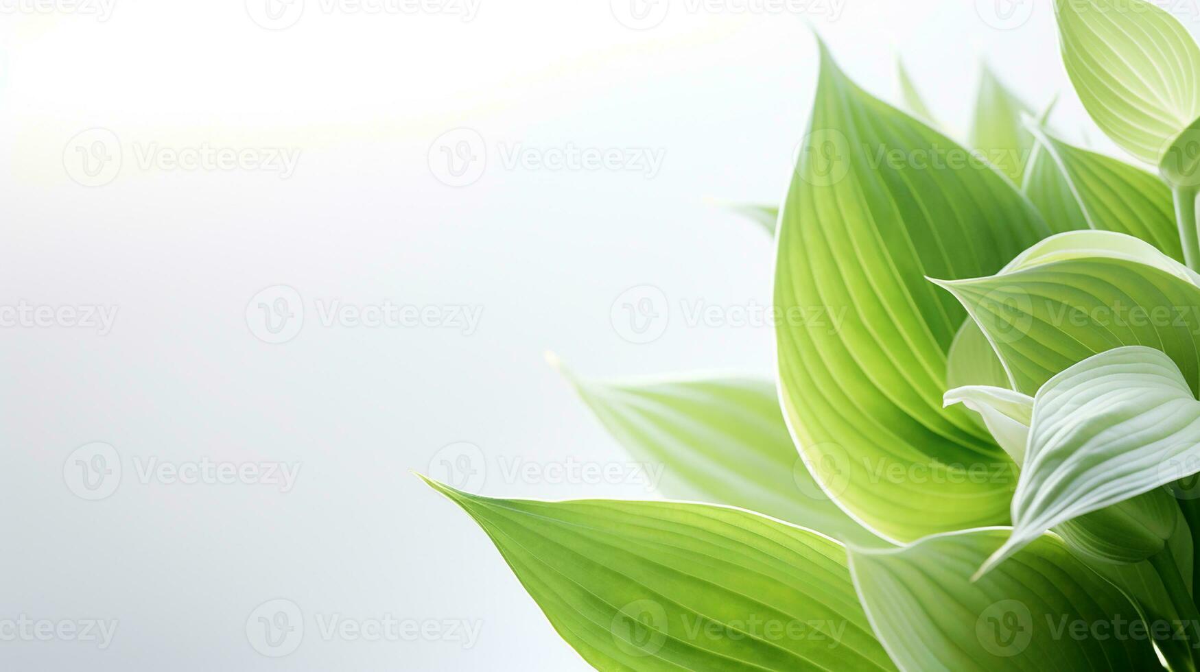 Photo of beautiful Hosta flower isolated on white background. Generative AI