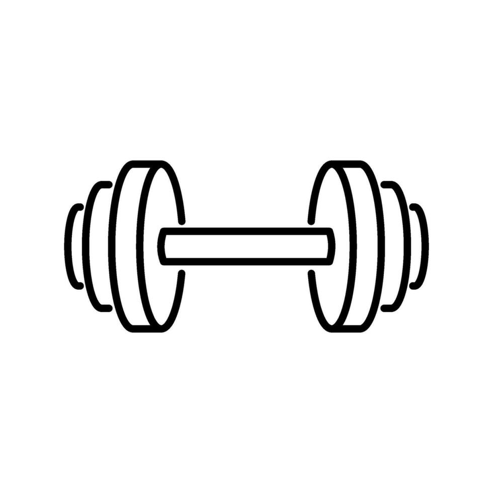 dumbbell icon vector in line style