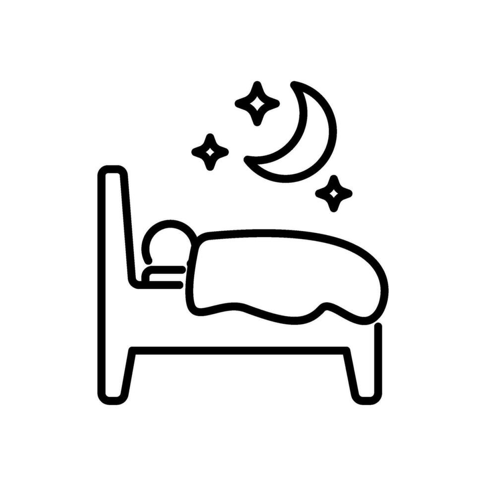 sleep icon vector in line style