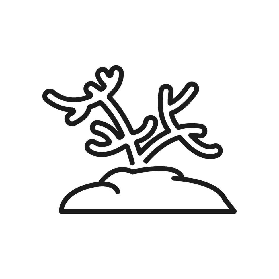 coral reef icon vector in line style