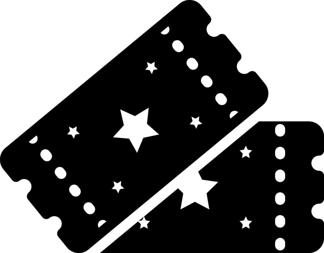 solid icon for ticket vector