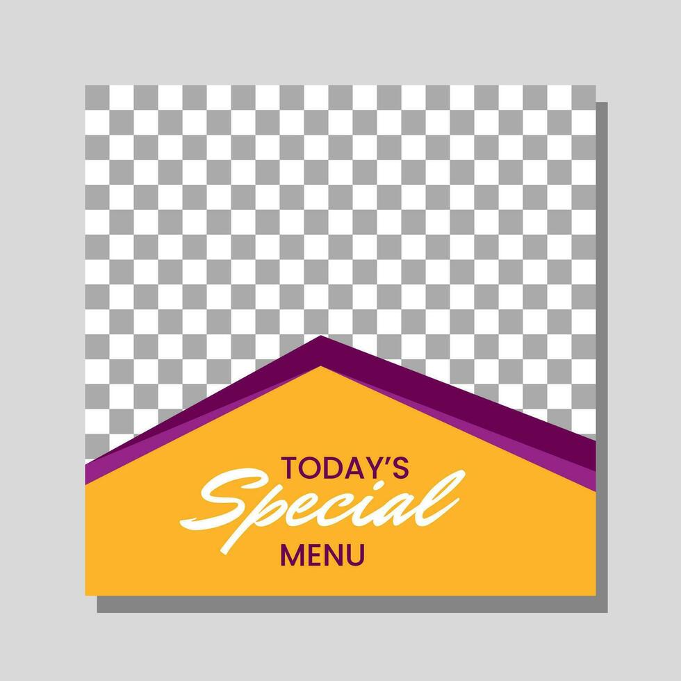 Food menu banner social media post. Editable social media templates for promotions on the Food menu. Set of social media story and post frames. Layout design for marketing on social media. vector