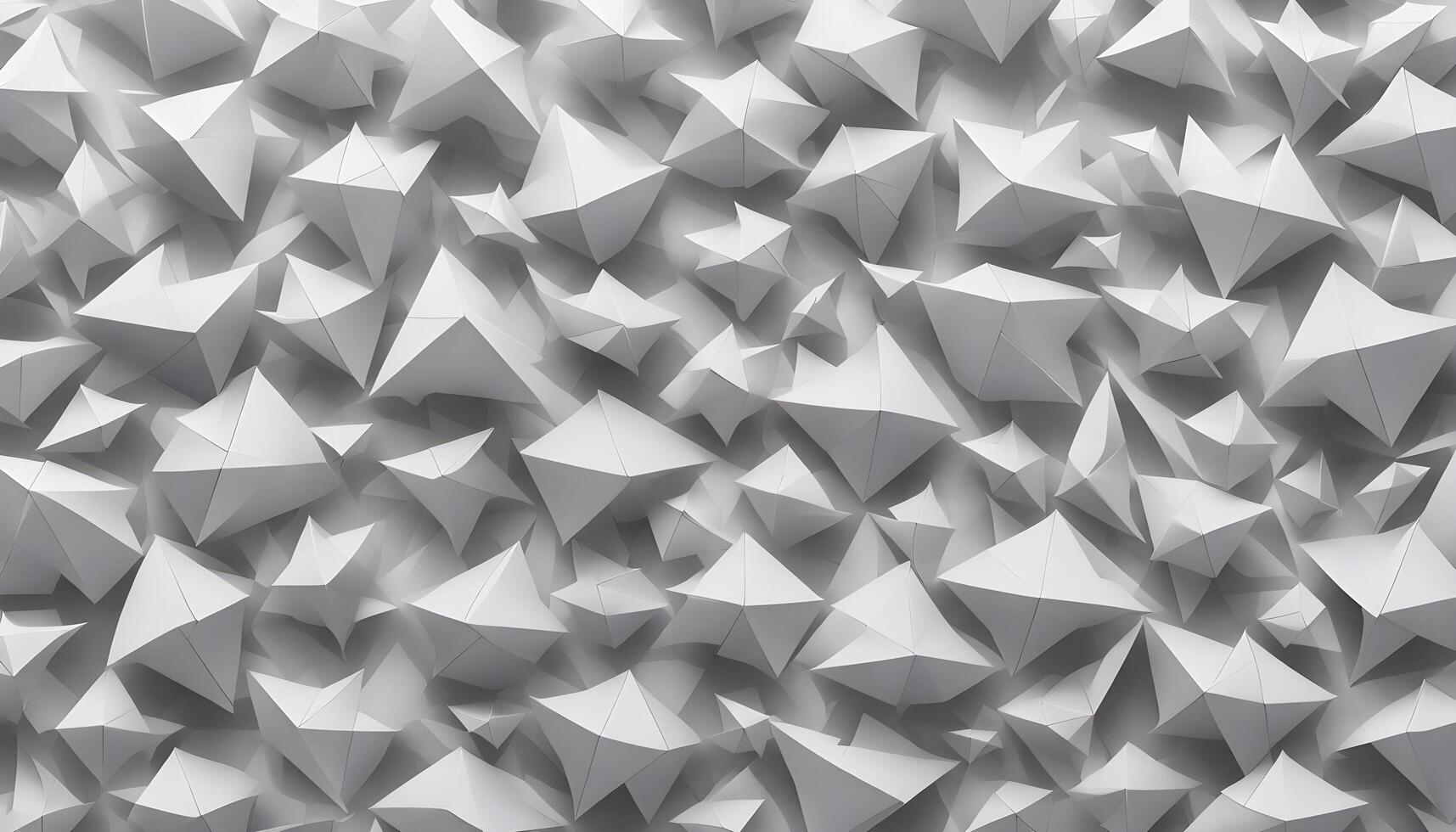 Origami Paper Dreams. White Shaded Abstract Geometric Pattern 3D Rendering Background. photo