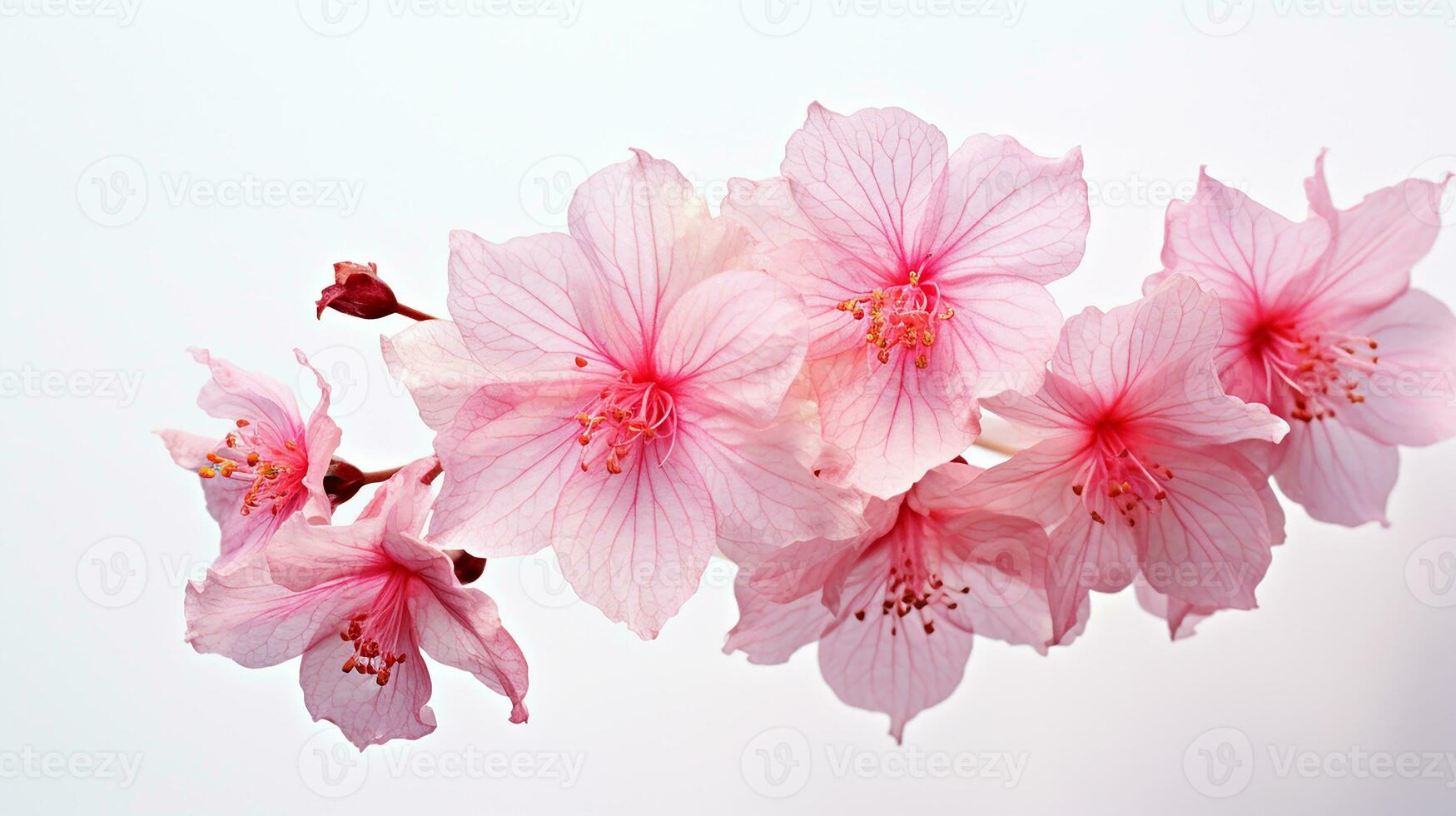 Photo of beautiful Heuchera flower isolated on white background. Generative AI