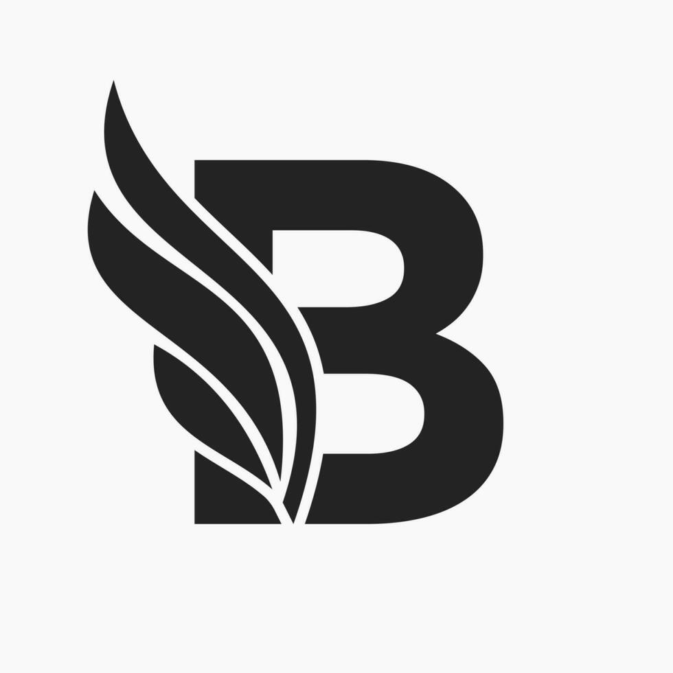 Letter B Wing Logo Design For Freight and Transportation Symbol. Wing Logotype Template vector