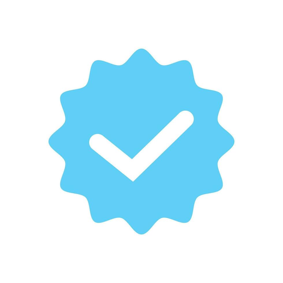 Approval symbol in starred badge vector