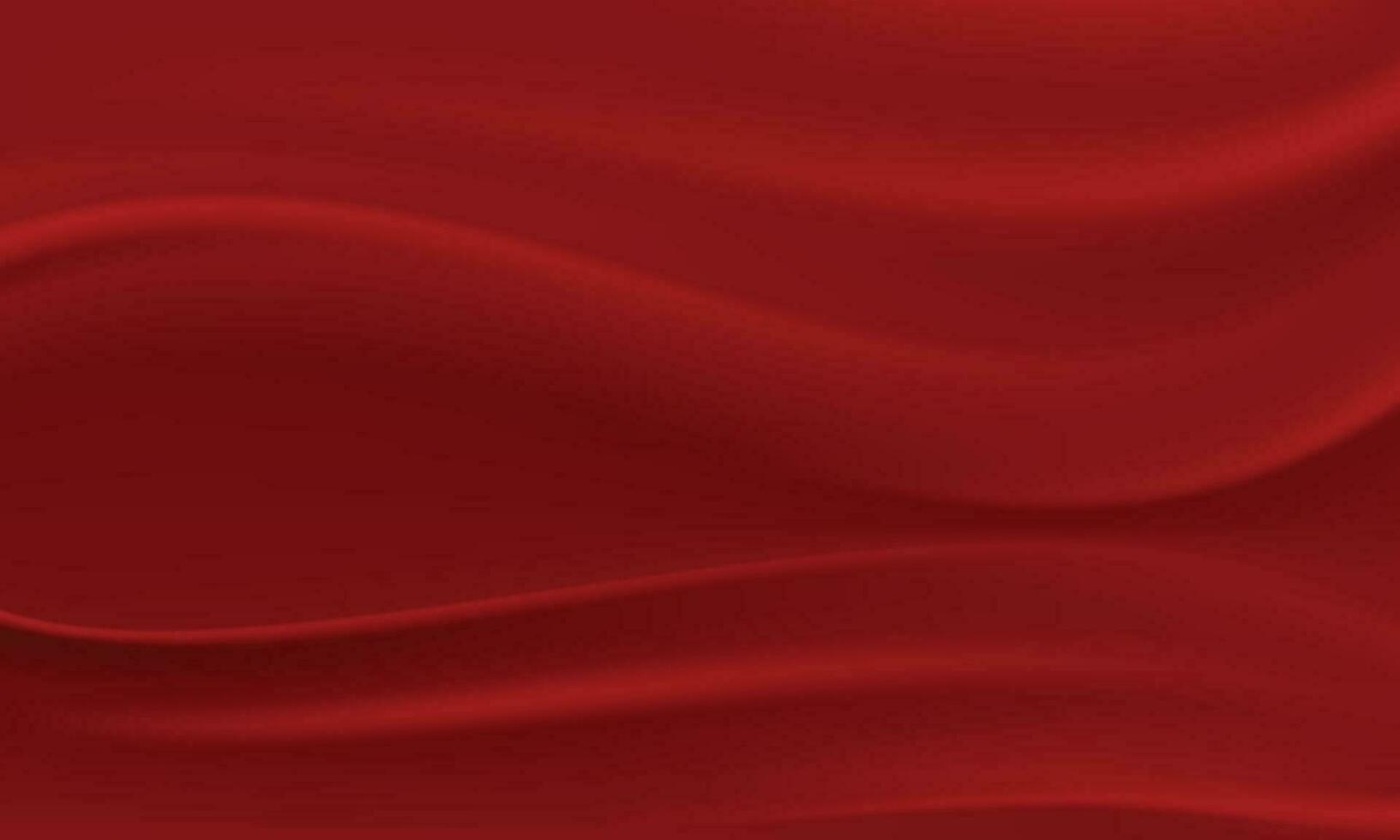 Vector red silk folded fabric background, luxury textile