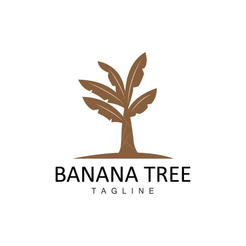 Banana Tree Logo, Fruit Tree Plant Vector, Silhouette Design, Template Illustration vector